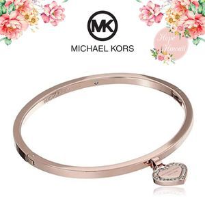 NWT Michael Kors Rose Gold-Tone Logo Bracelet